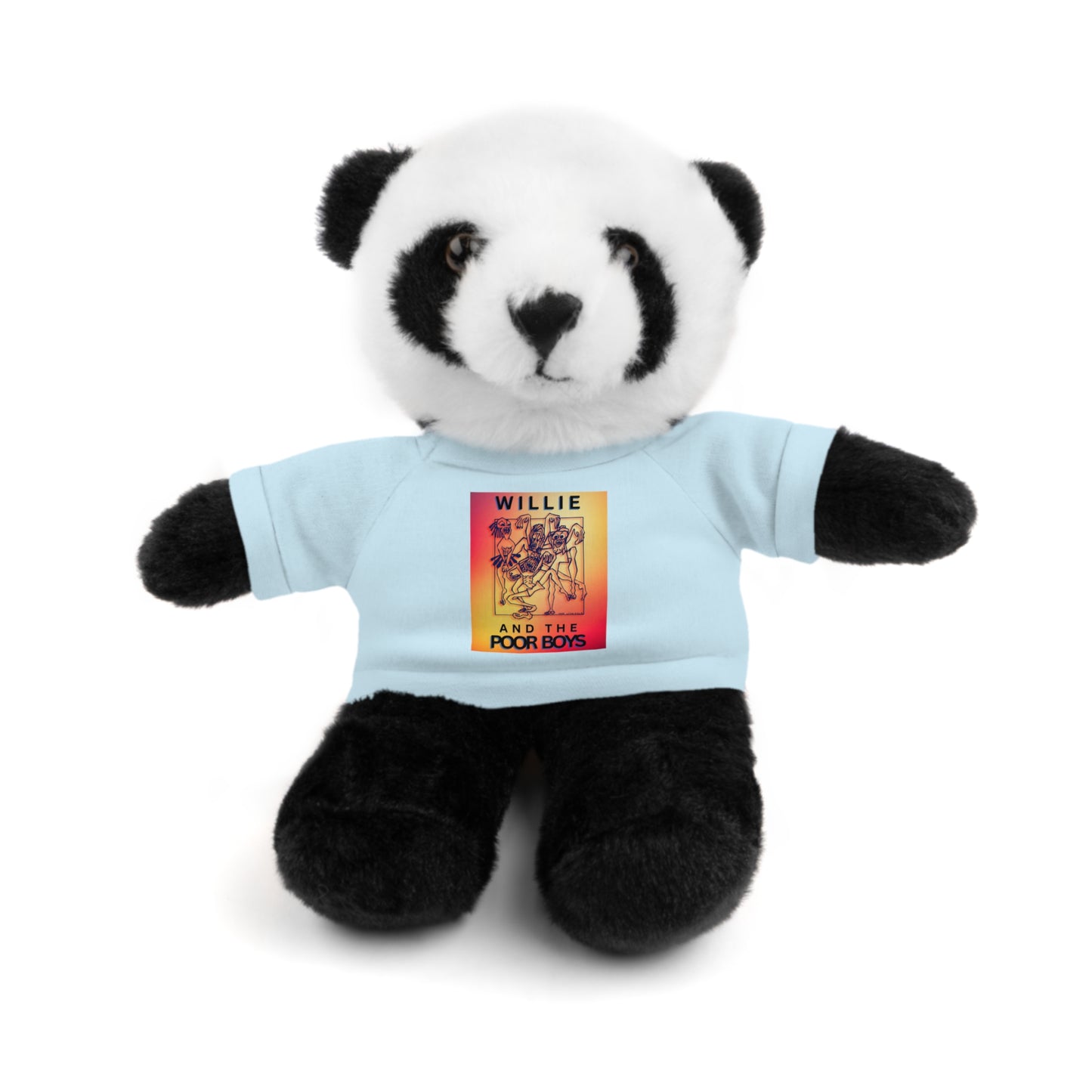 Willie & The Poor Boys 8" Plush Stuffed Animal – Choose 1 of 6 with Colorful T-Shirt