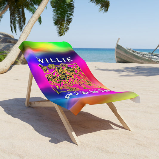 Colorful Willie and the Poor Boys Beach Towel 30" x 60" – Perfect for Summer Fun!