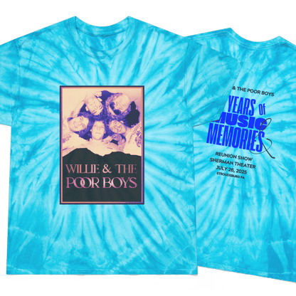 Tie-Dye - Vintage Photo Front with "Music & Memories" Artwork Back  - Unisex T-Shirt (4 colors available)