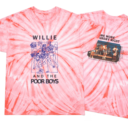 Tie-Dye "One More Saturday Night" Vintage Band Photo Back with Front Logo - Unisex T-Shirt (4 colors available)