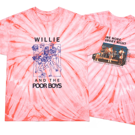 Tie-Dye "One More Saturday Night" Vintage Band Photo Back with Front Logo - Unisex T-Shirt (4 colors available)