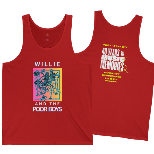 Unisex "Music & Memories" Artwork Back with Logo Front - Jersey Tank Top