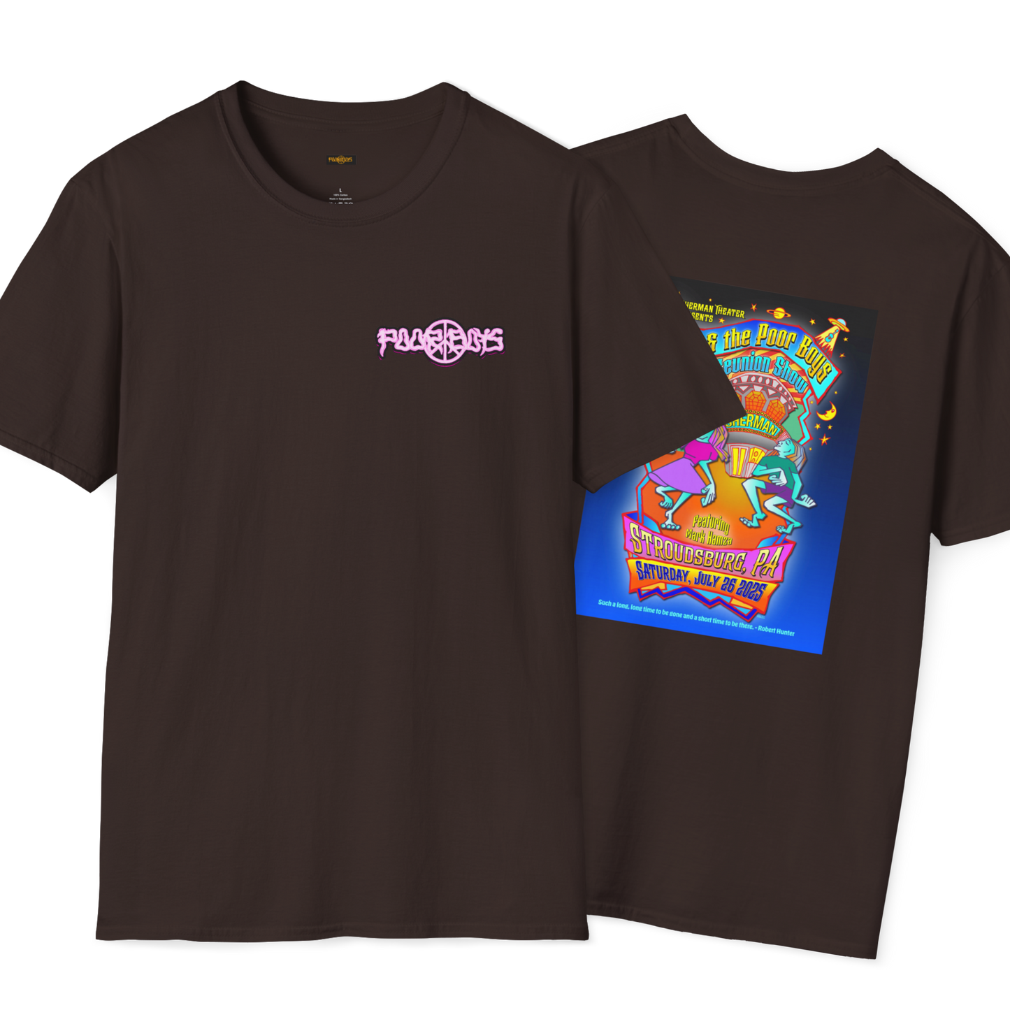 Solid Colors – 2025 Reunion Tee with Hand-Drawn Back Design and Pocket-Size Poor Boys Logo Softstyle T-Shirt (Various Colors Available)