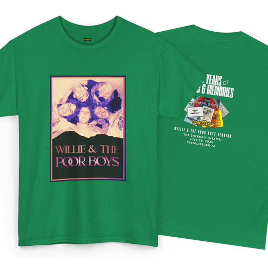Solid Colors - Vintage Photo Front with Original Memorabilia Tribute Back - Unisex Heavy Cotton Tee (Various Colors Available)