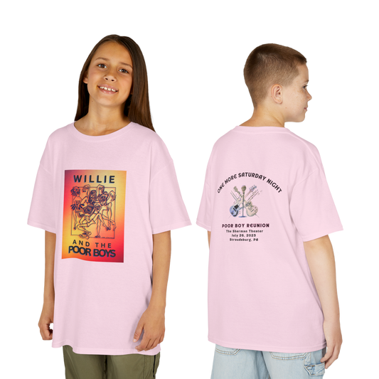 Kids Tee - "One More Saturday Night" with Instruments Artwork Back & Band Logo Front
