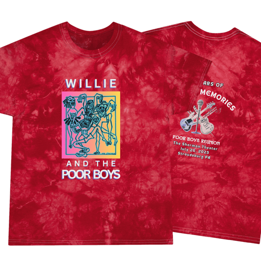 Tie Dye "Music & Memories" Instrument Artwork Back / Logo Front – Crystal Tie-Dye Tee (2 colors available)