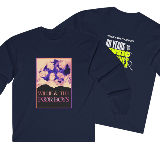 Unisex Long Sleeve Tee - Vintage Photo Front with "Music & Memories" Artwork Back (Various Colors Available)
