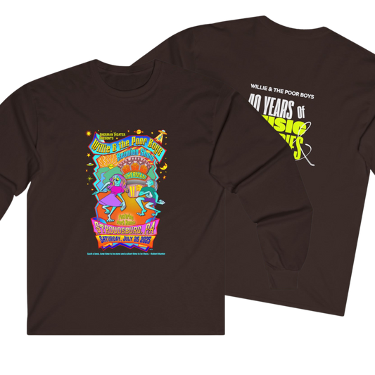 Unisex Long Sleeve Tee - 2025 Reunion Hand-Drawn Front with "Music & Memories" Artwork Back (Various Colors Available)
