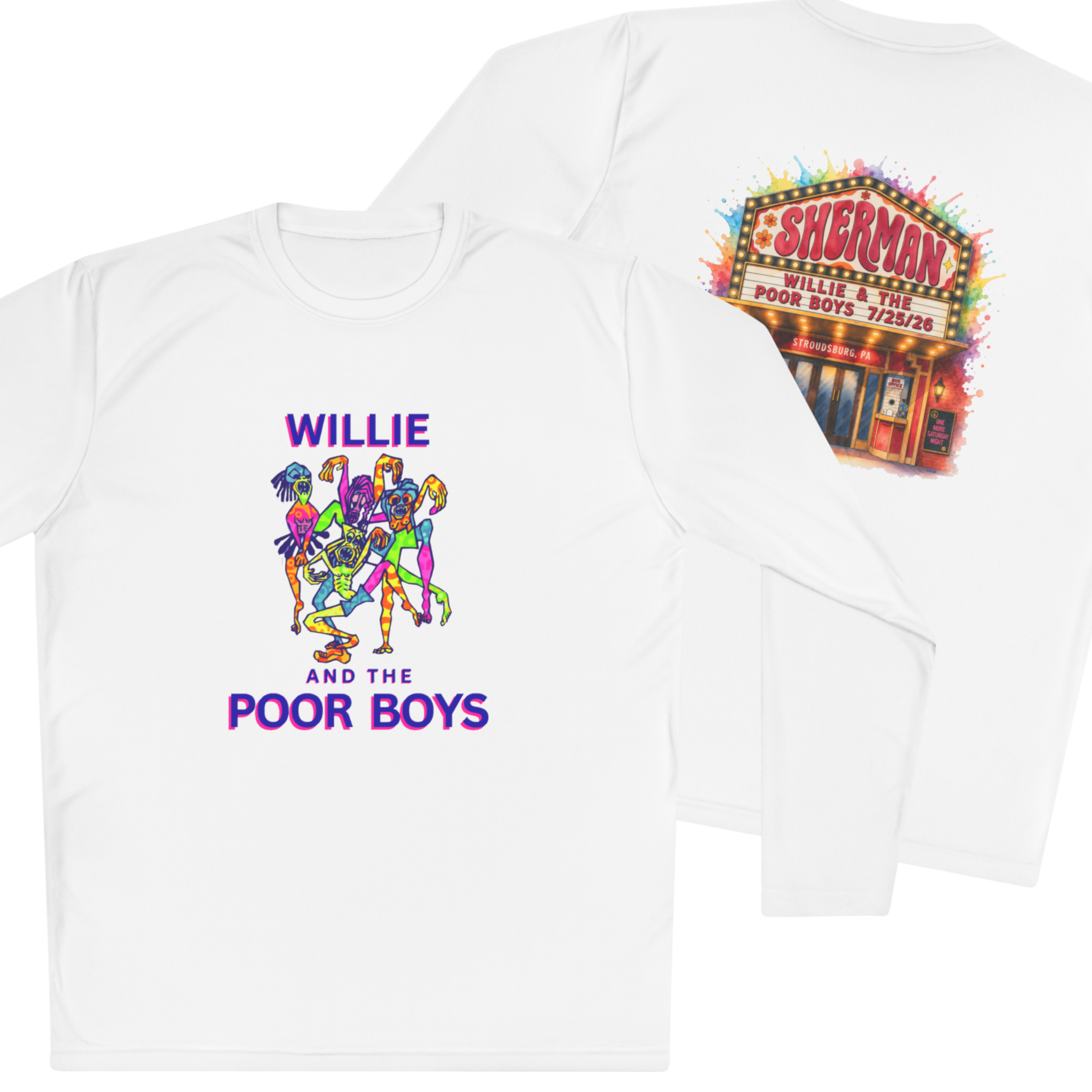 Lightweight Willie & The Poor Boys Sherman Reunion Artwork Long Sleeve Tee
