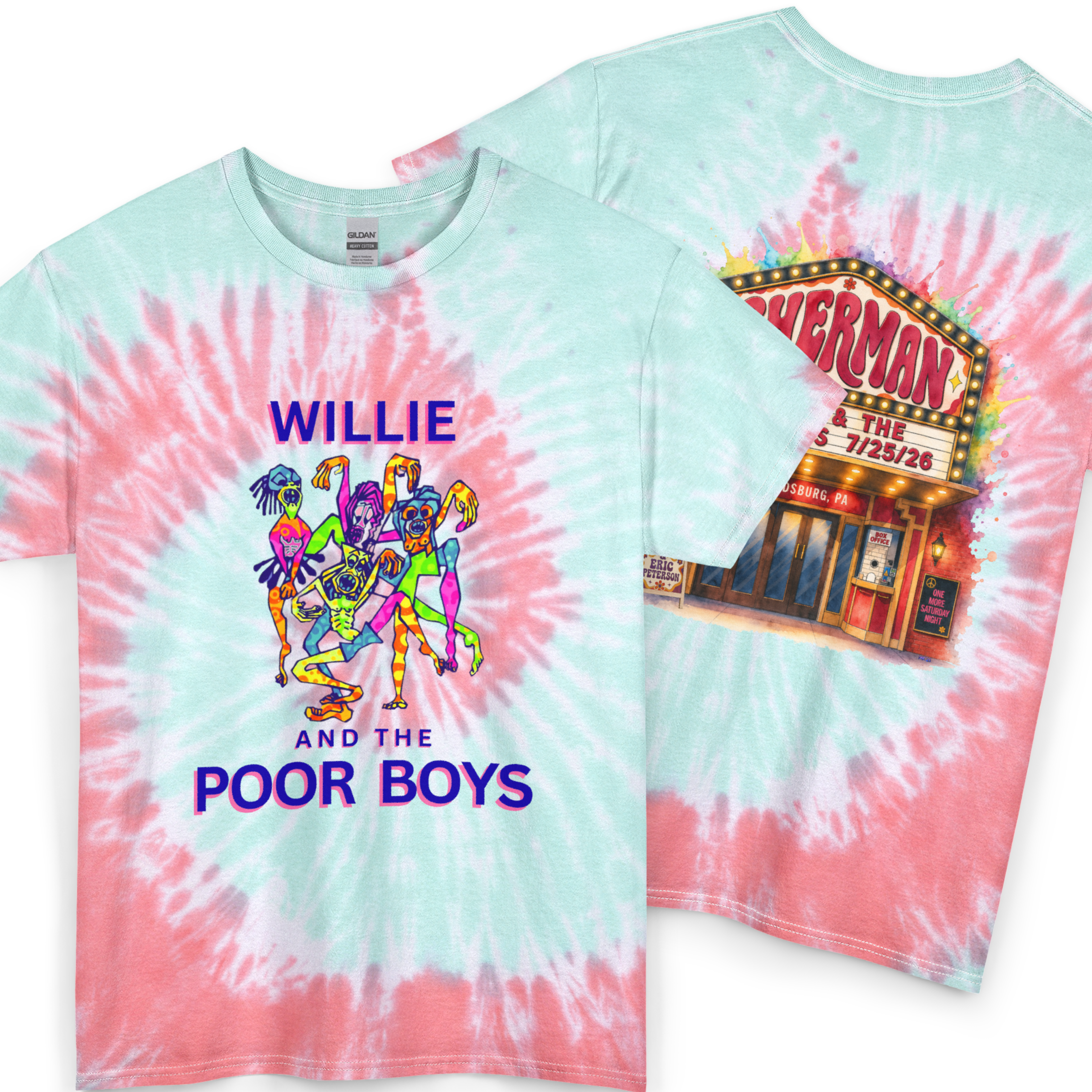 Unisex Willie & The Poor Boys Sherman Reunion Tie Dye Softstyle Cotton Tee