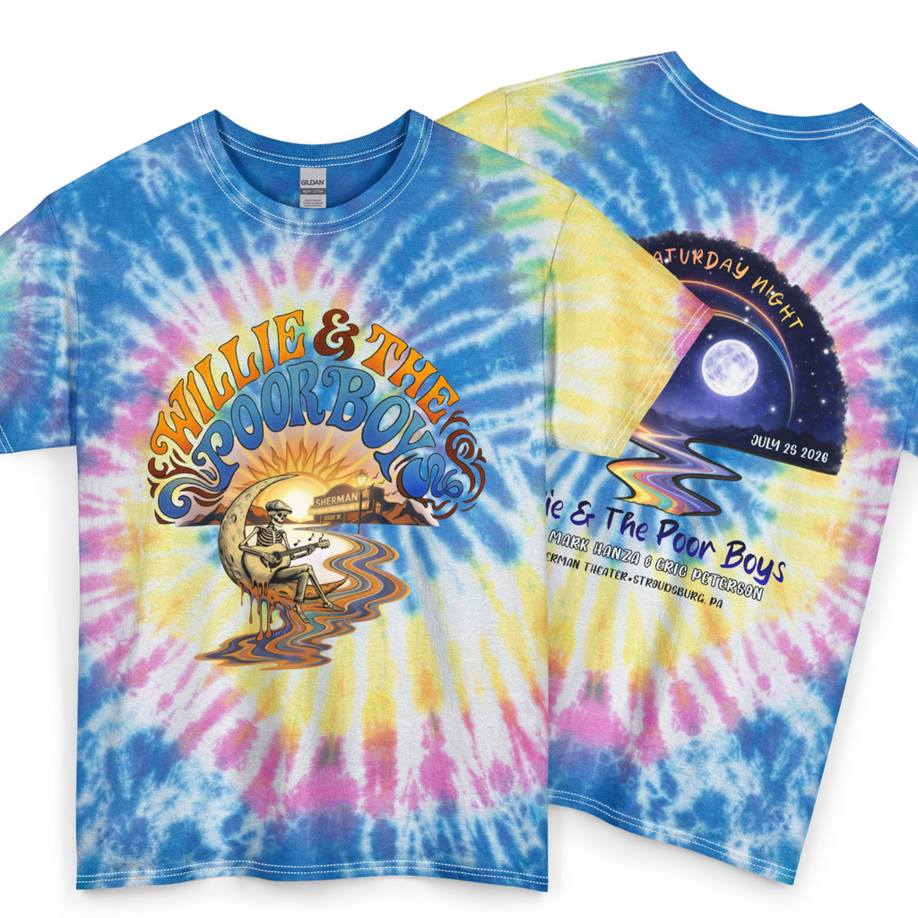Unisex Willie & The Poor Boys Winding Road Artwork Tie Dye Softstyle Cotton Tee