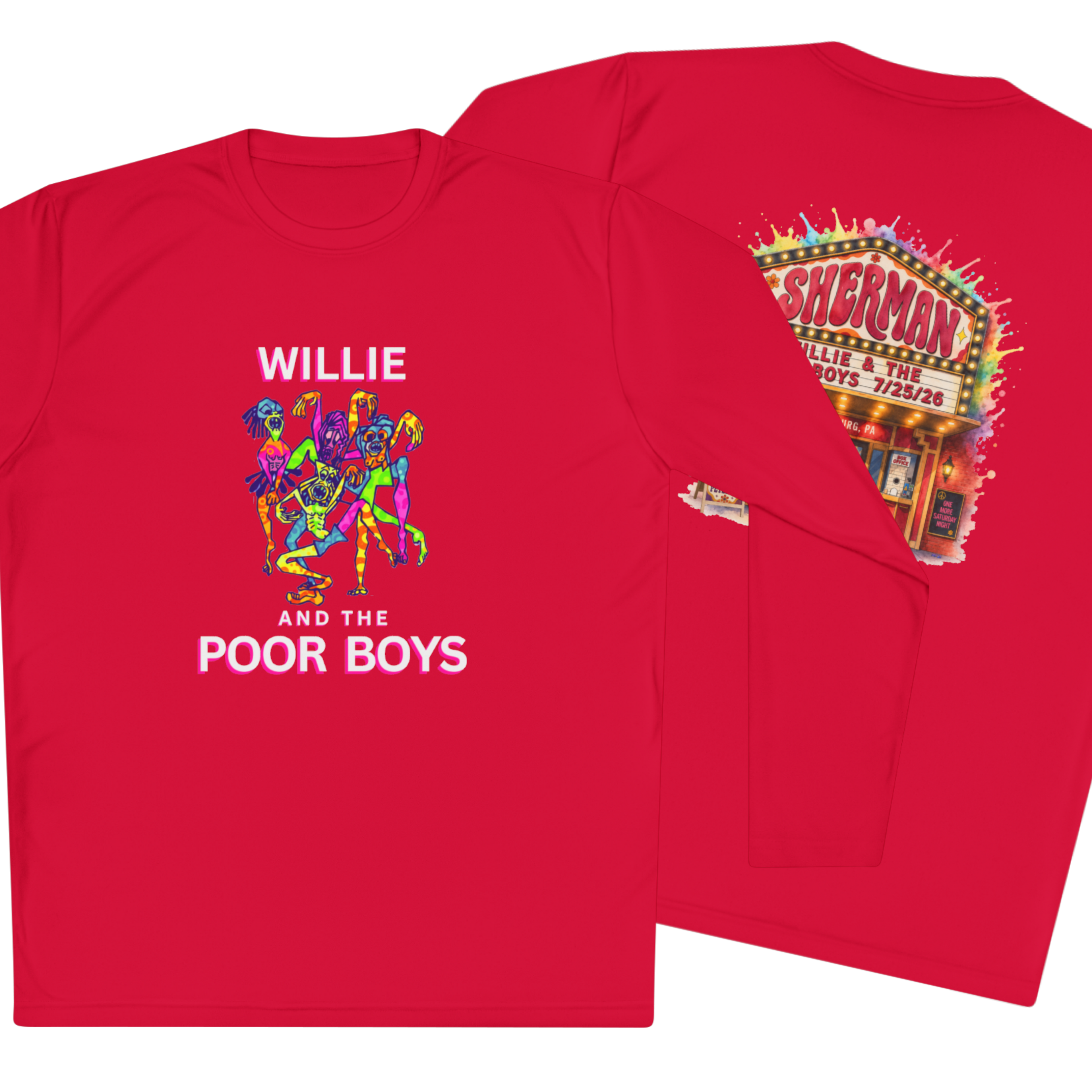 Lightweight Willie & The Poor Boys Sherman Reunion Artwork Long Sleeve Tee