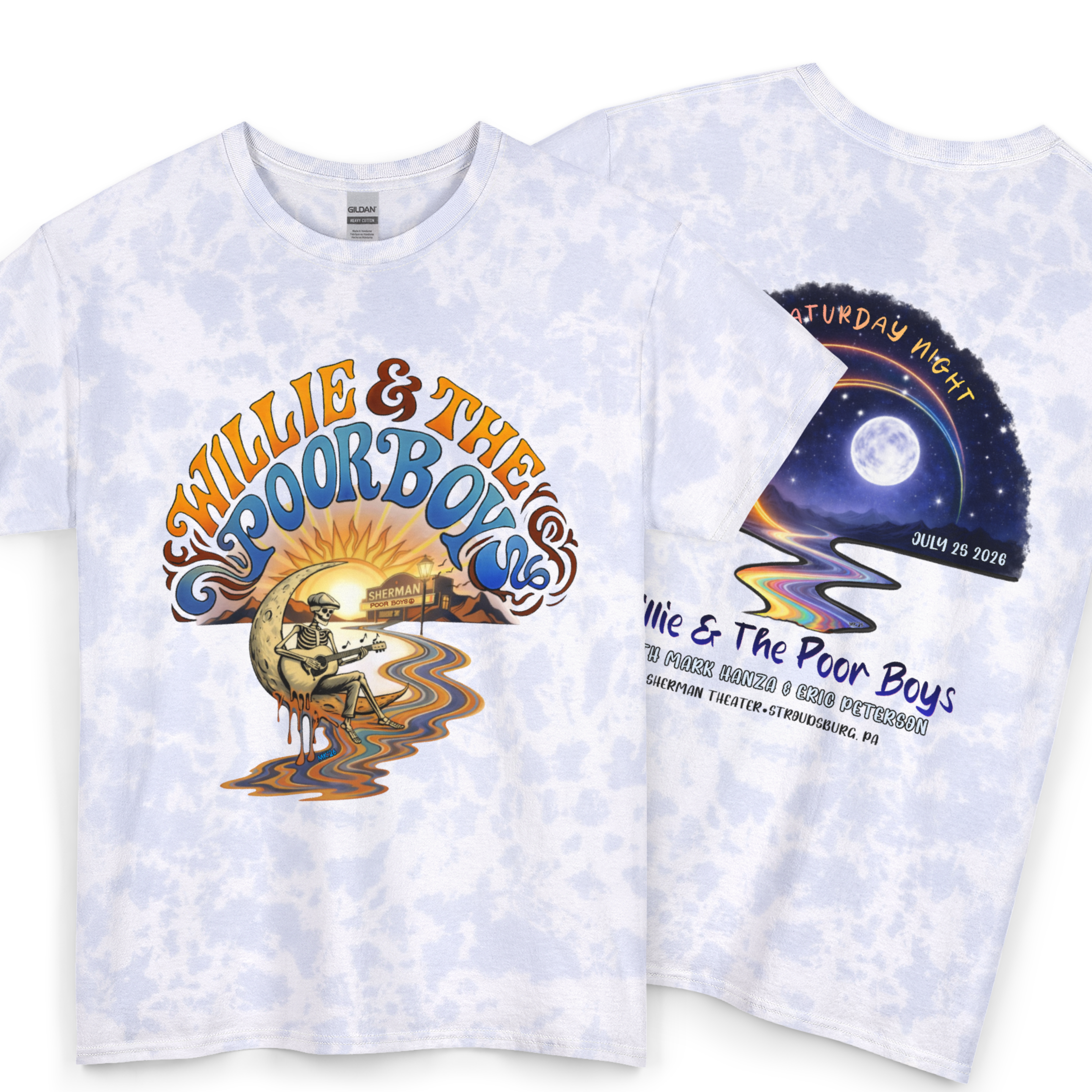 Unisex Willie & The Poor Boys Winding Road Artwork Tie Dye Softstyle Cotton Tee