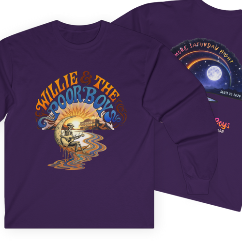 Medium Weight Long Sleeve Shirt - Willie & The Poor Boys Sherman Reunion Artwork