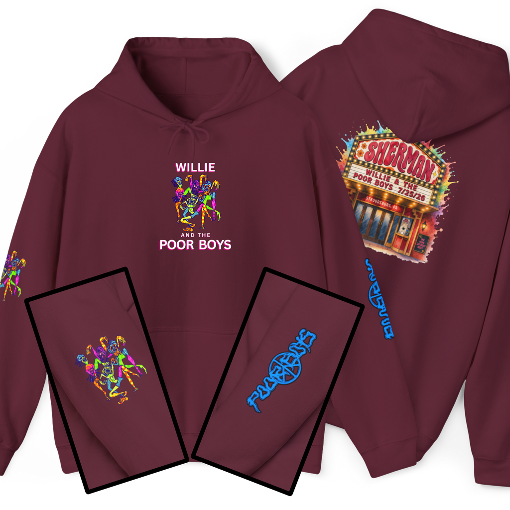 Unisex Willie & The Poor Boys Sherman Reunion Artwork Hoodie Sweatshirt