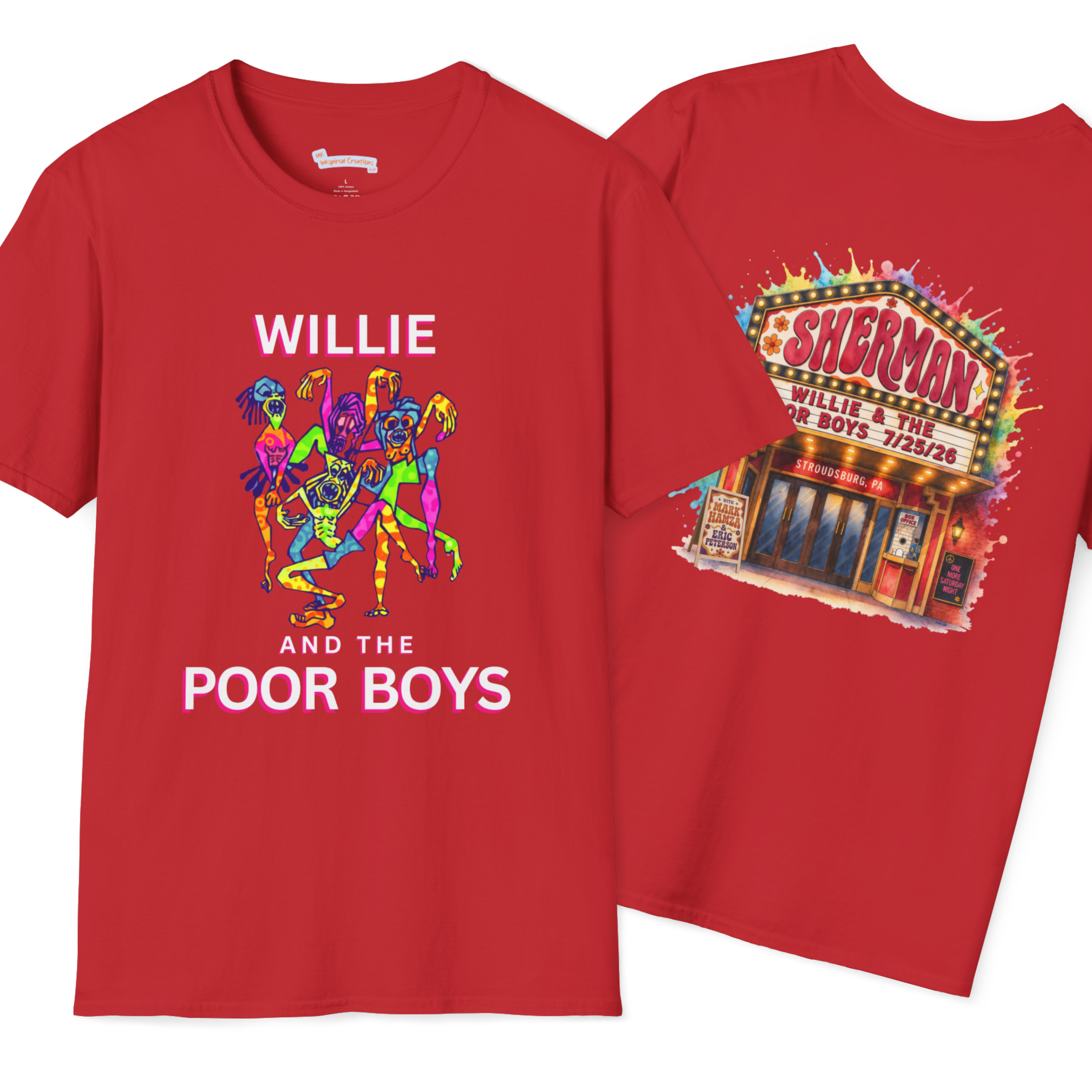 Unisex Willie & The Poor Boys Color Splash Sherman Reunion 2026 Sherman Theater Softstyle T-Shirt