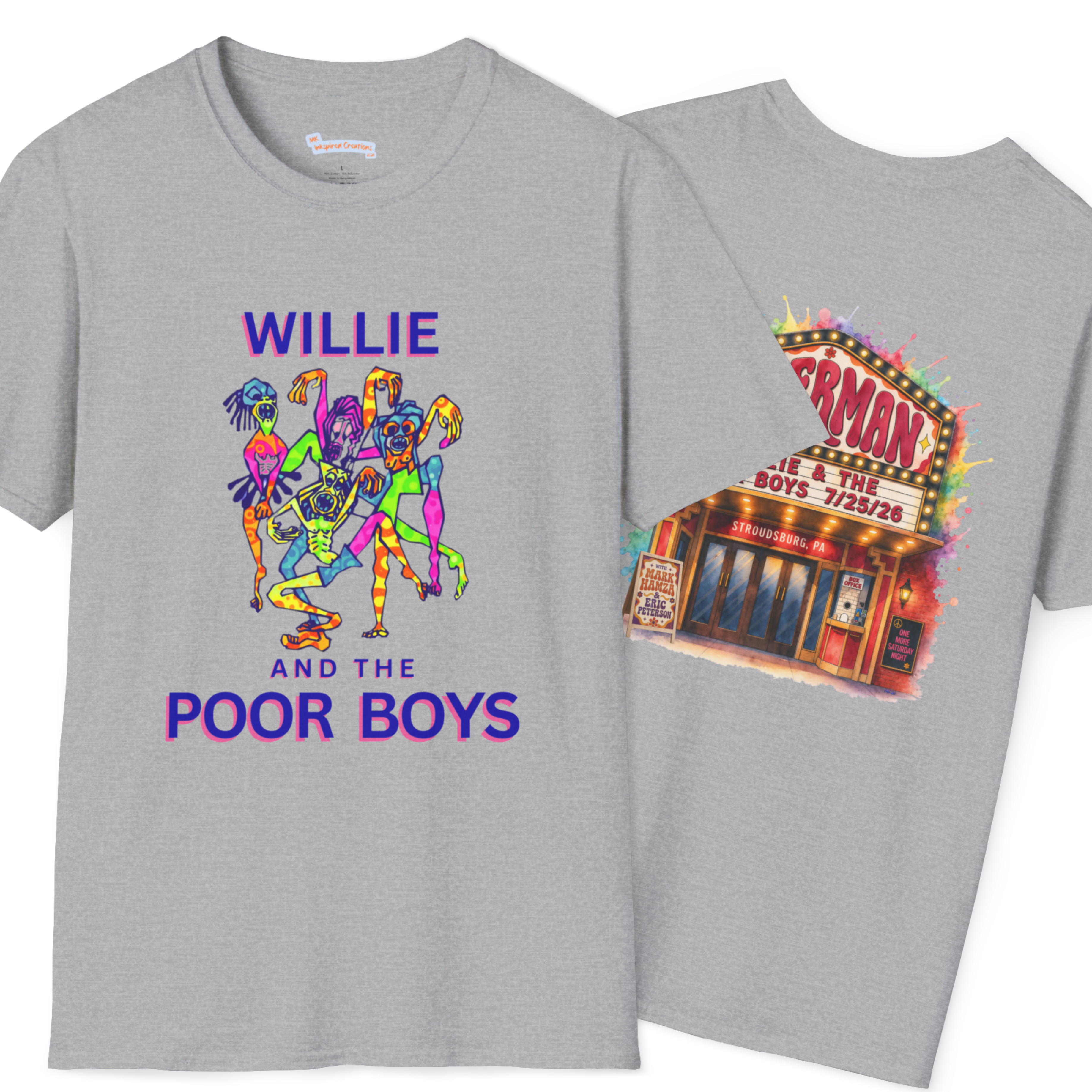 Unisex Willie & The Poor Boys Color Splash Sherman Reunion 2026 Sherman Theater Softstyle T-Shirt