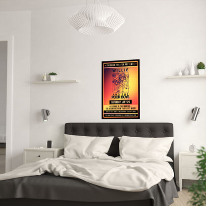Reunion Concert Poster (Orange Hues) – Willie and the Poor Boys (Satin Finish, Retro Design)
