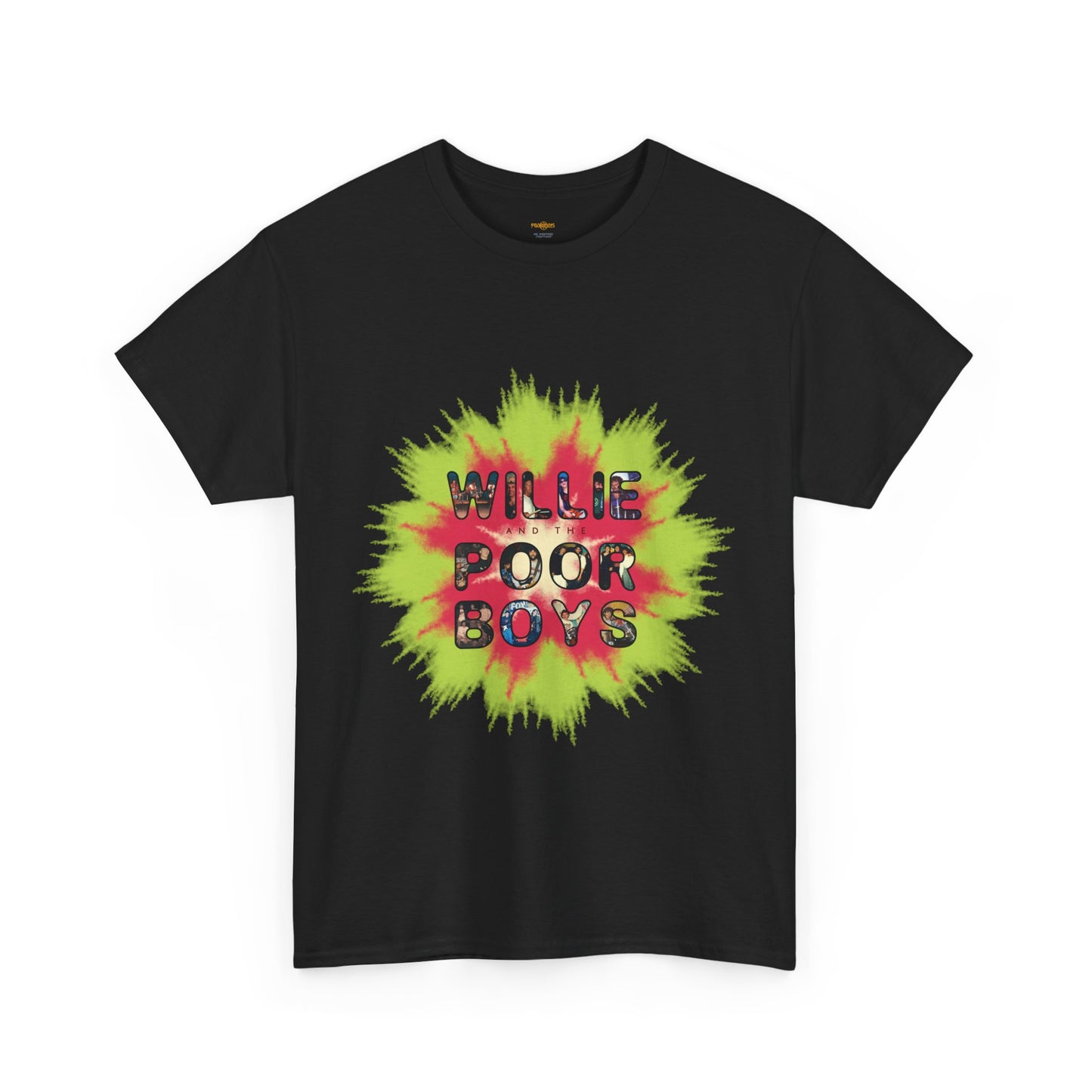 Photo Collage Band Name Front with Tie-Dye Burst & 40 Years of Music & Memories Back – Unisex T-Shirt (Various Colors Available)