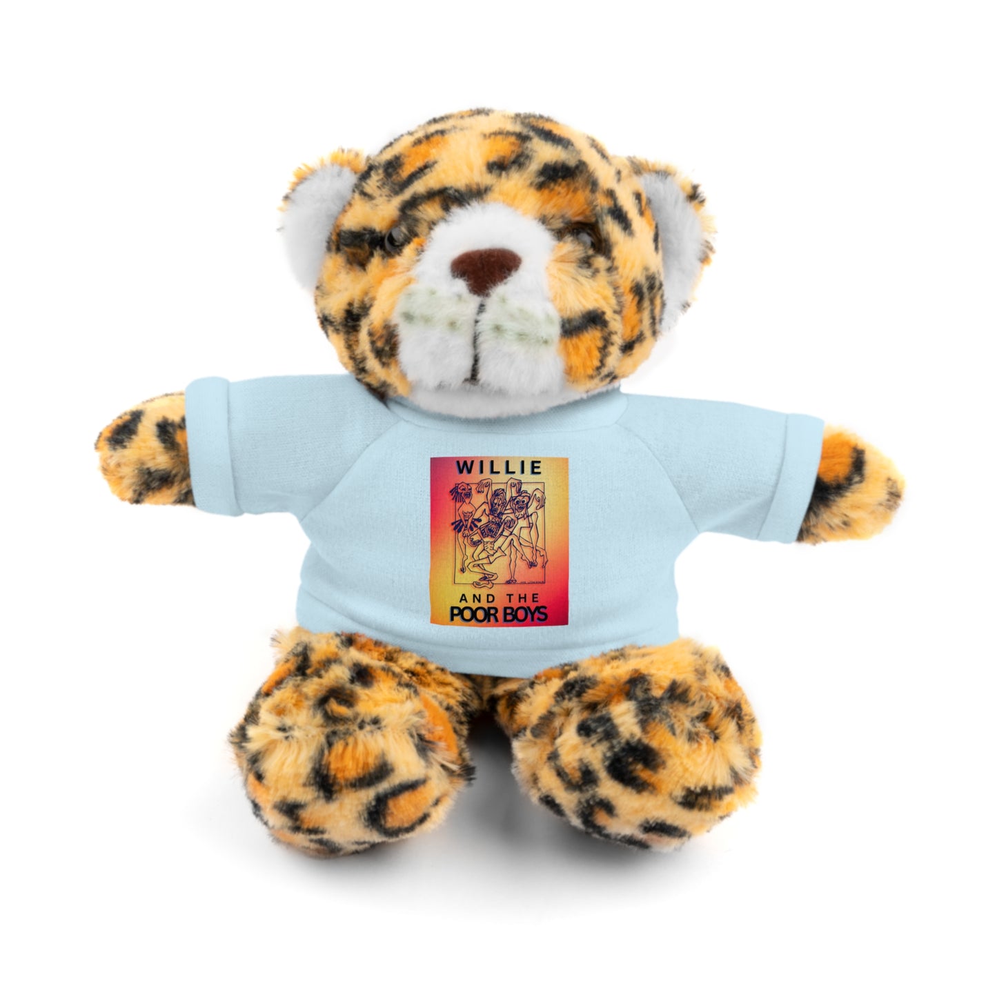 Willie & The Poor Boys 8" Plush Stuffed Animal – Choose 1 of 6 with Colorful T-Shirt