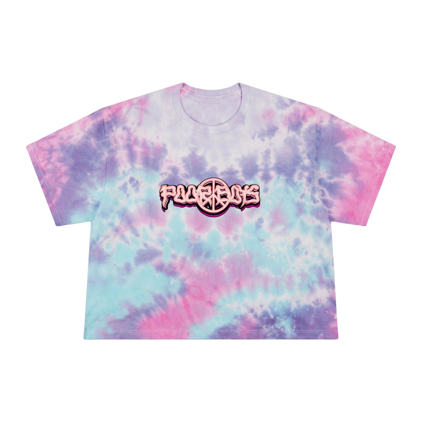 Tie Dye Crop Tee "One More Saturday Night" with Vintage Band Photo Back & Poor Boys Logo Front (3 colors available)
