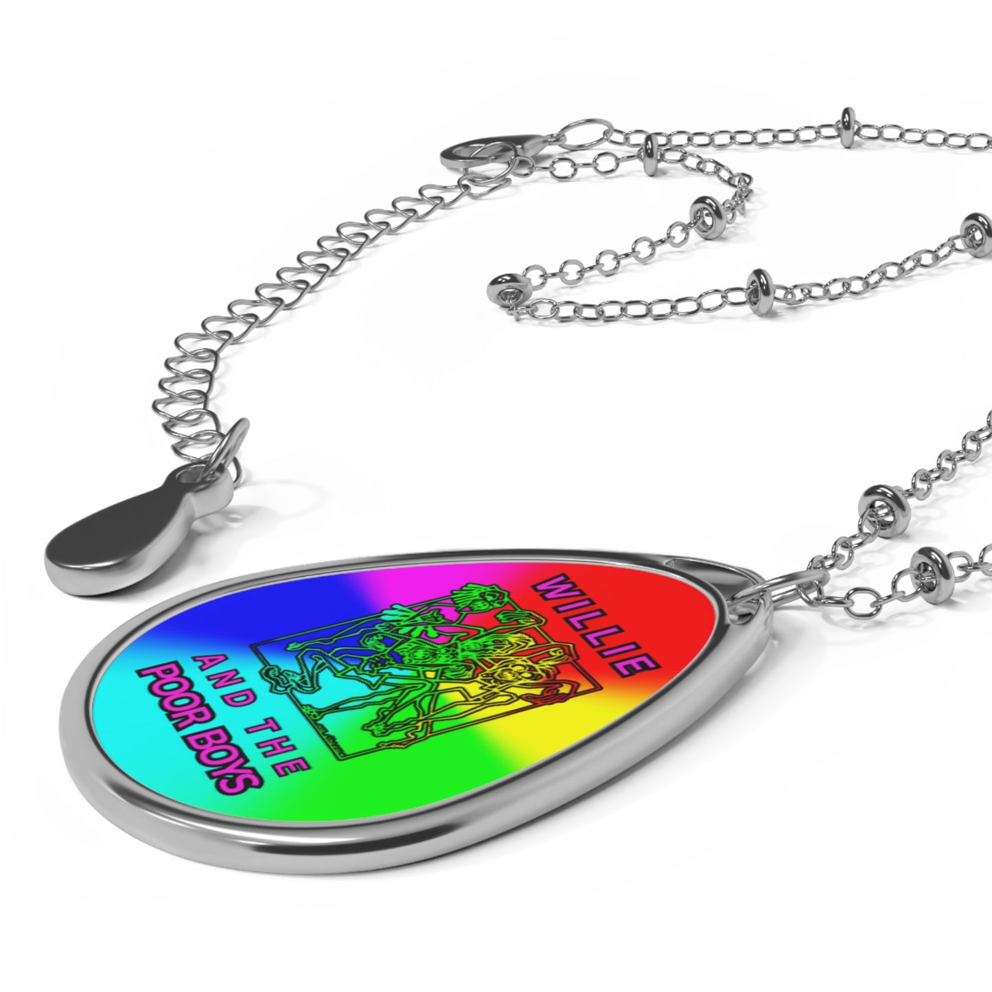 Tie-Dye Teardrop Trinket Necklace – Willie & The Poor Boys Oval Pendant