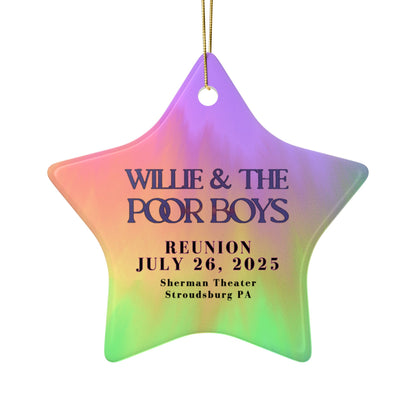 Tie-Dye Ceramic Ornament – 2-Sided Willie & The Poor Boys Reunion Keepsake