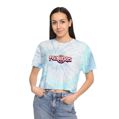 Tie Dye Crop Tee "One More Saturday Night" with Vintage Band Photo Back & Poor Boys Logo Front (3 colors available)