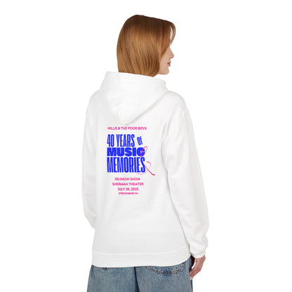 Unisex Reunion Hoodie – 40 Years of Music & Memories with Front Logo (Various Colors Available)