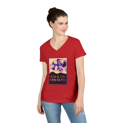 Ladies' V-Neck – Vintage Band Photo Front & 40 Years of Music & Memories Back (Various Colors Available)