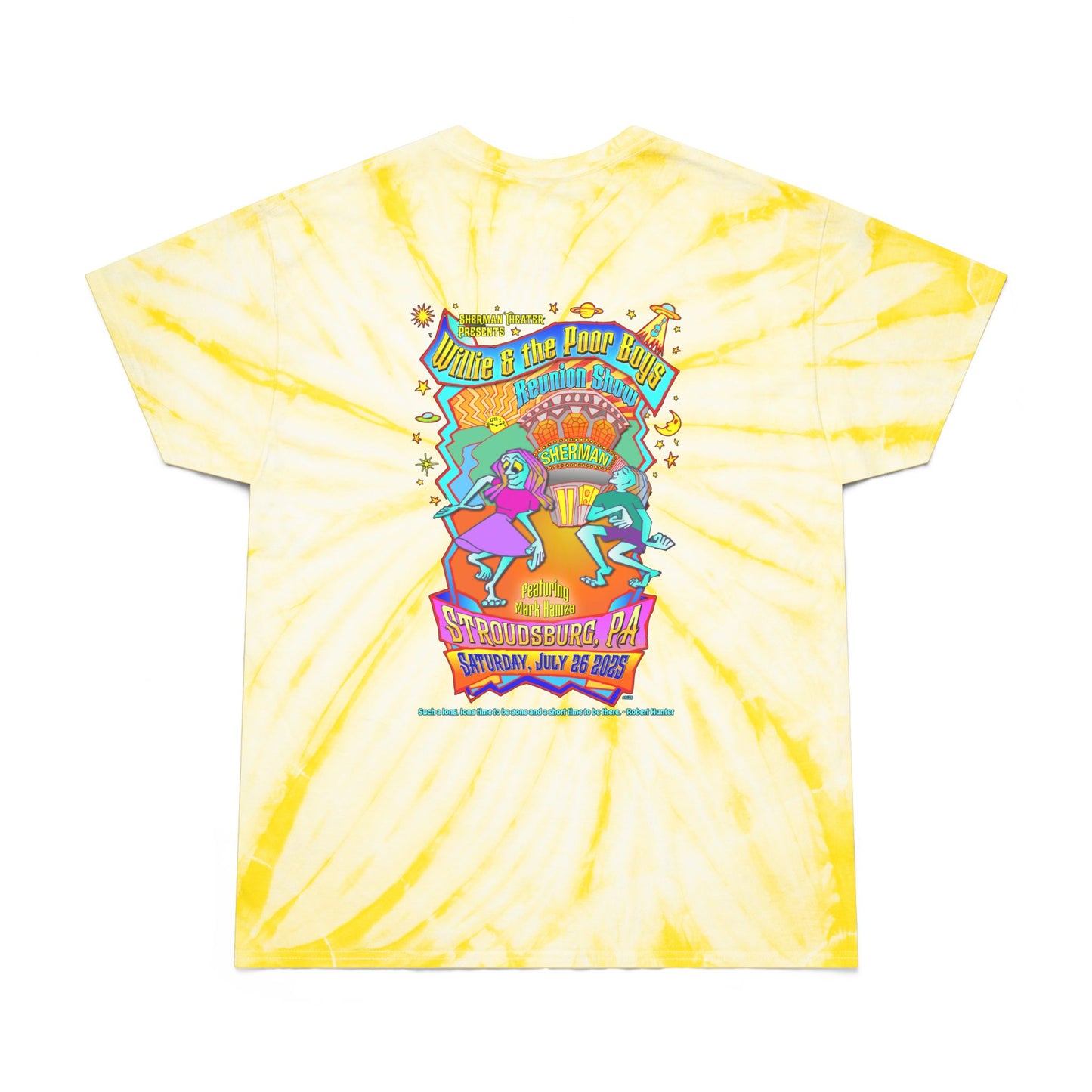 Tie-Dye - Photo Collage Band Name Front with the 2025 Reunion Hand-Drawn Back Design  - Unisex T-Shirt (4 colors available)