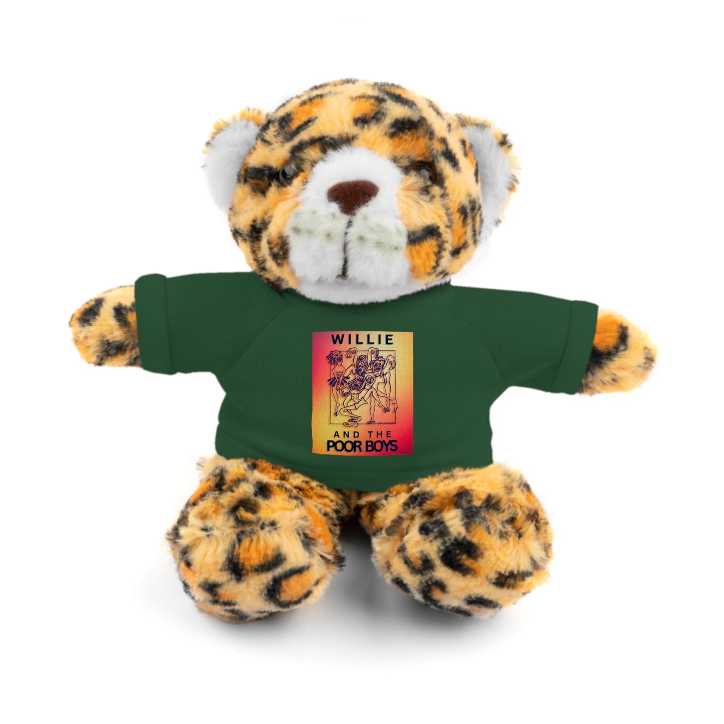 Willie & The Poor Boys 8" Plush Stuffed Animal – Choose 1 of 6 with Colorful T-Shirt