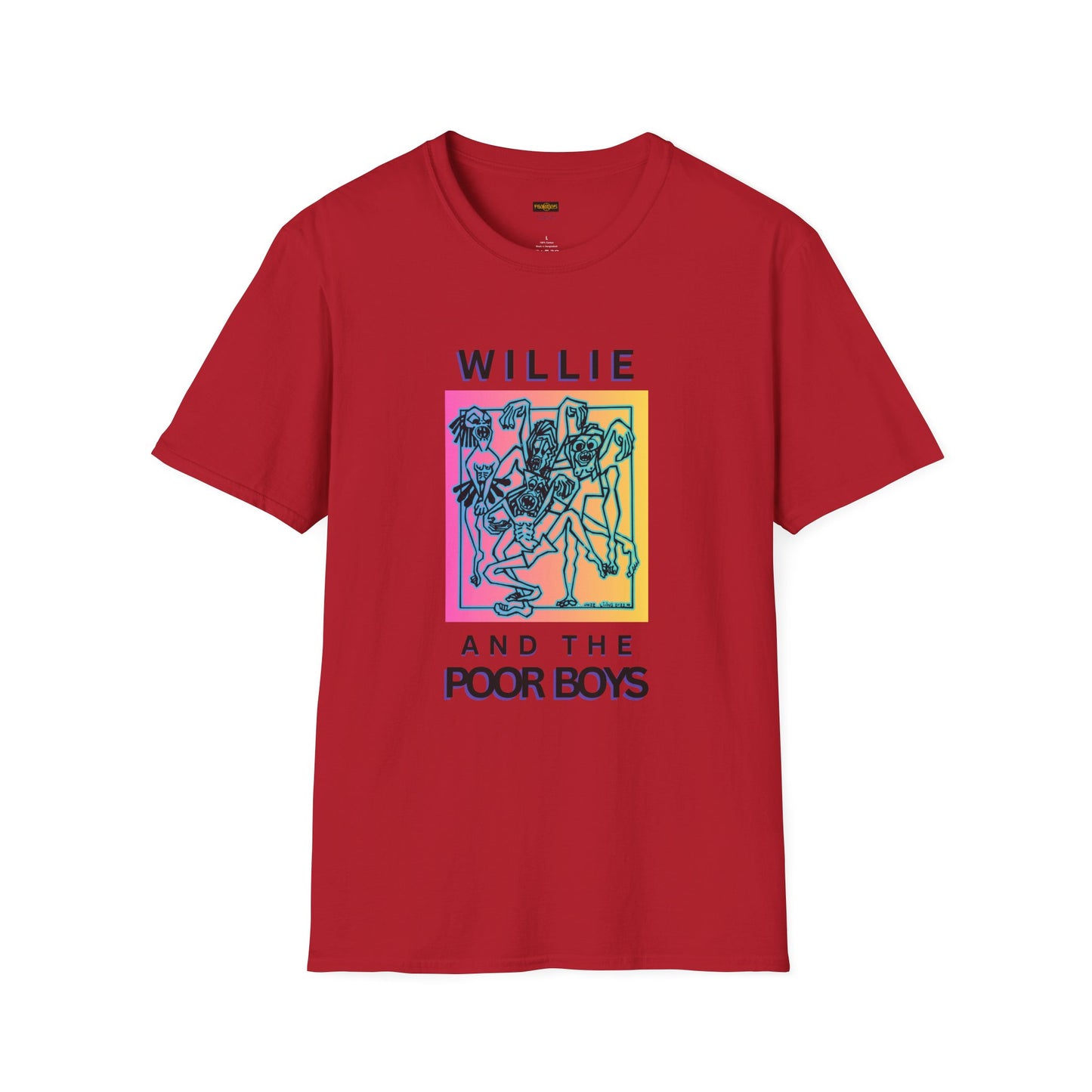 Copy of Solid Colors "One More Saturday Night" with Instruments Artwork Back & Logo Front - Softstyle T-Shirt (Various Colors Available)