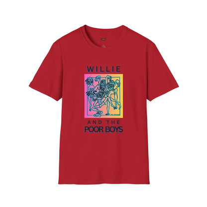 Copy of Solid Colors "One More Saturday Night" with Instruments Artwork Back & Logo Front - Softstyle T-Shirt (Various Colors Available)