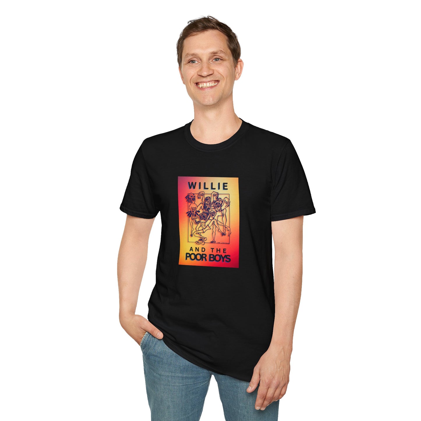 Solid Colors - "40 Years of Music & Memories" Back with Full Color Logo Front - Softstyle T-Shirt (Various Colors Available)