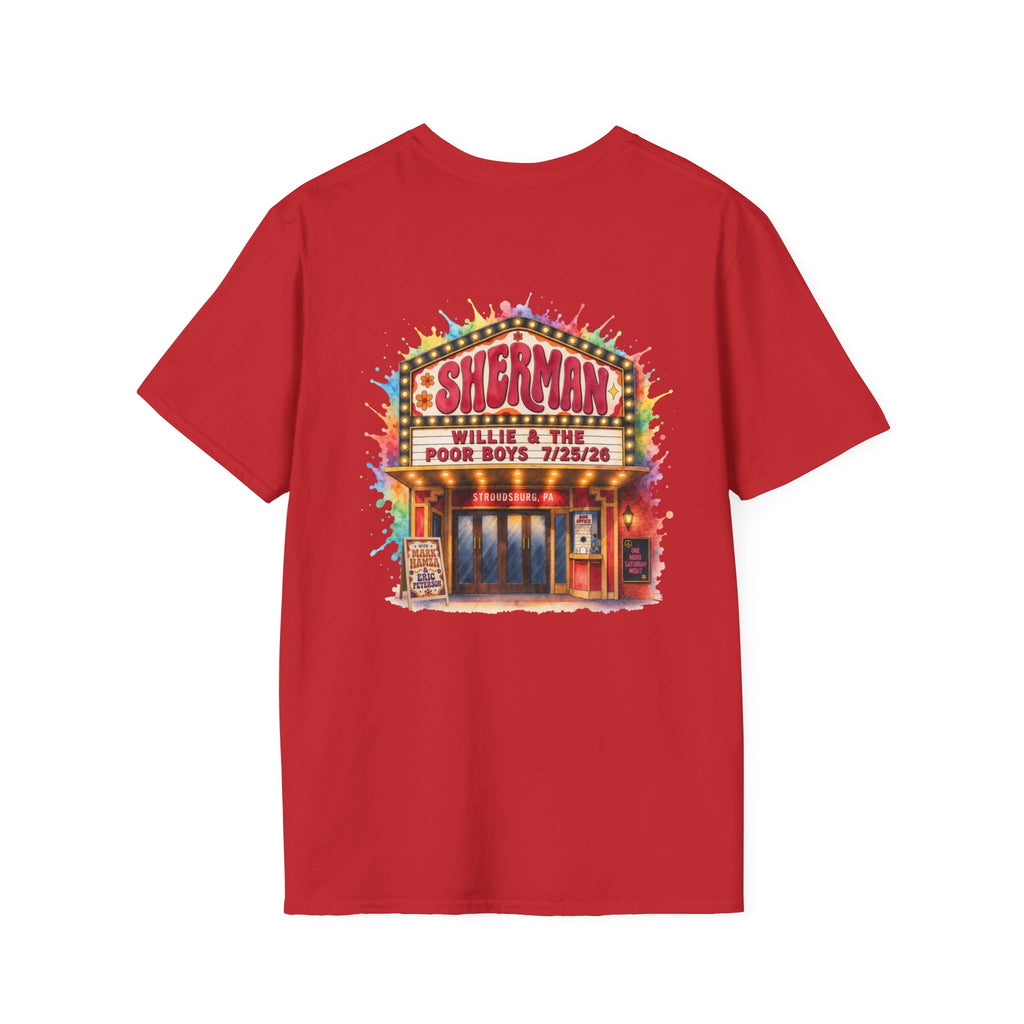 Unisex Willie & The Poor Boys Color Splash Sherman Reunion 2026 Sherman Theater Softstyle T-Shirt