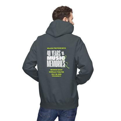 Unisex Reunion Hoodie – 40 Years of Music & Memories with Front Logo (Various Colors Available)