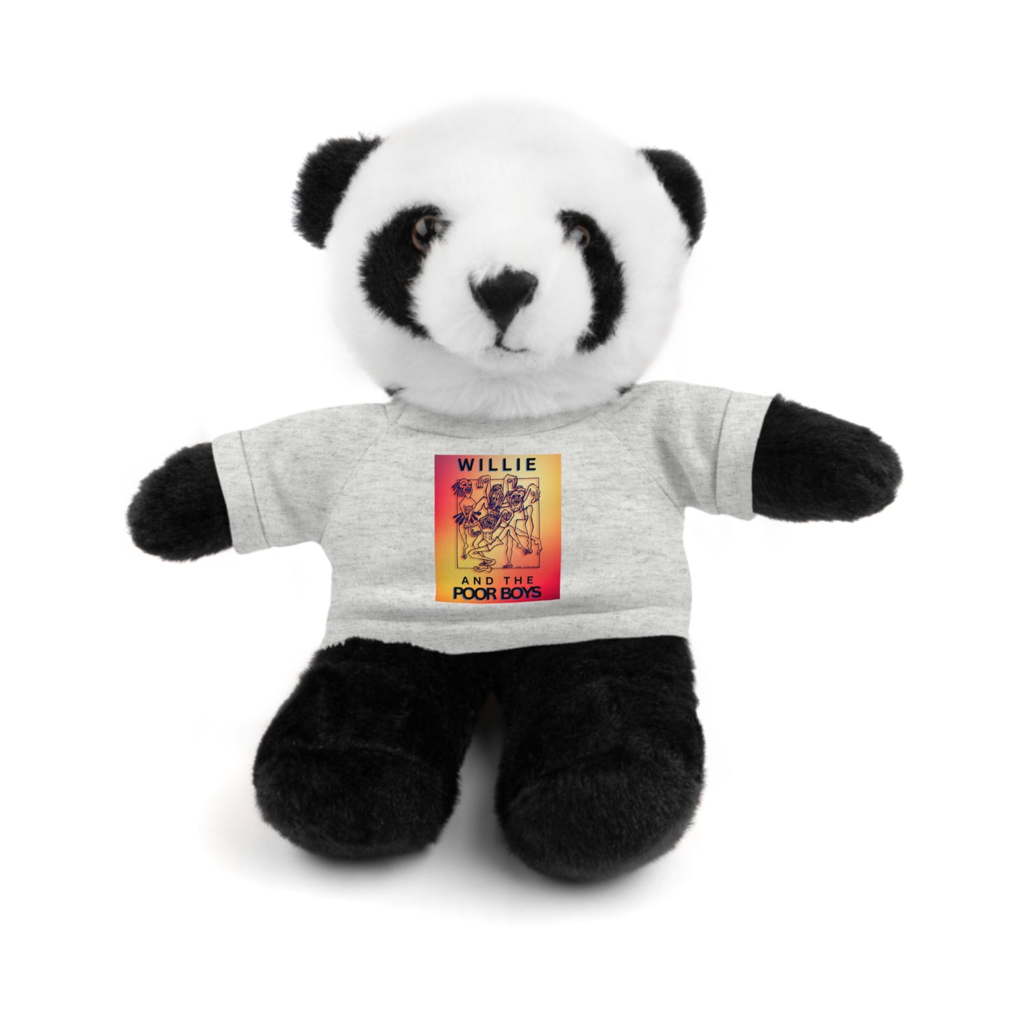 Willie & The Poor Boys 8" Plush Stuffed Animal – Choose 1 of 6 with Colorful T-Shirt