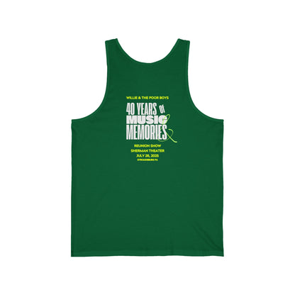 Unisex "Music & Memories" Artwork Back with Logo Front - Jersey Tank Top