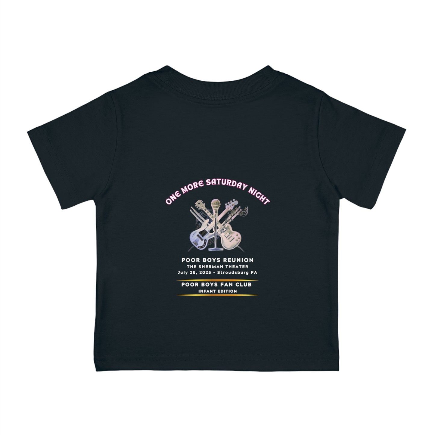 Infant Cotton Jersey Tee – Fan Club Infant Edition with “One More Saturday Night” Back & Logo Front