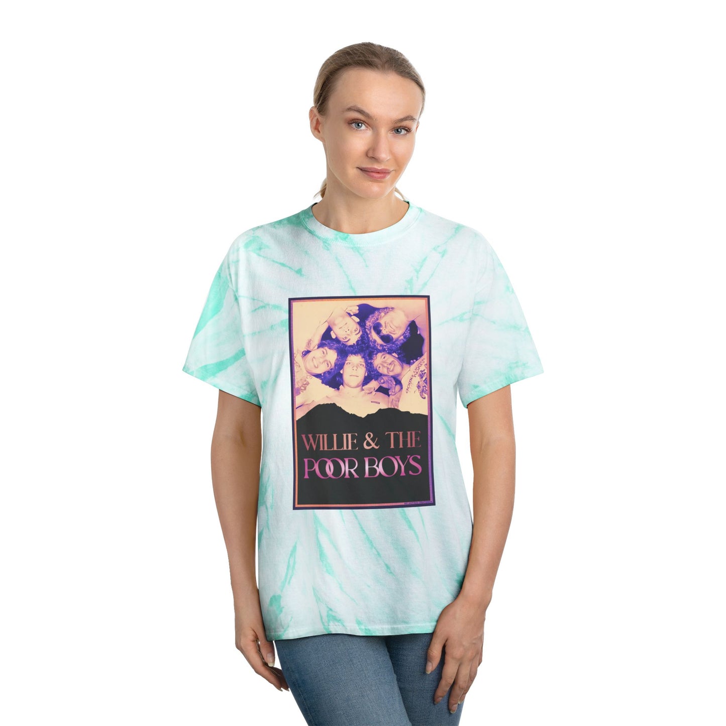 Tie-Dye - Vintage Photo Front with "Music & Memories" Artwork Back  - Unisex T-Shirt (4 colors available)