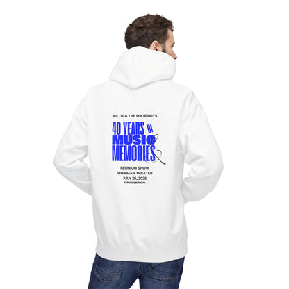 Unisex Reunion Hoodie – Poor Boys Logo Front with 40 Years of Music & Memories Back (Various Colors Available)