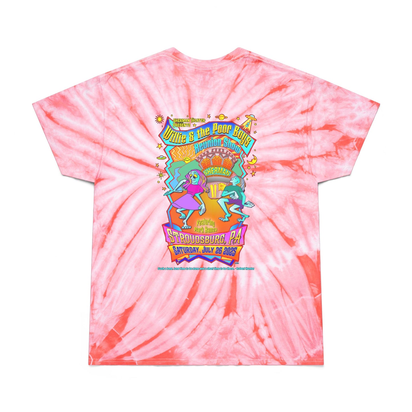 Tie-Dye - Photo Collage Band Name Front with the 2025 Reunion Hand-Drawn Back Design  - Unisex T-Shirt (4 colors available)