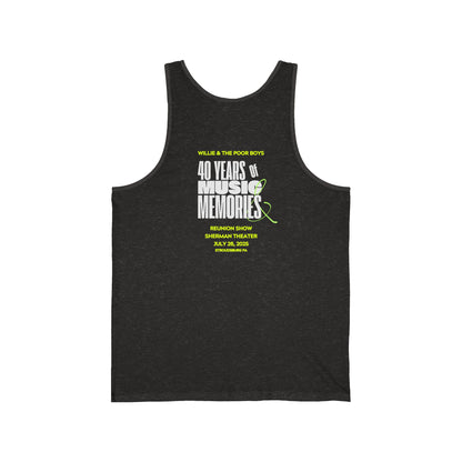 Unisex "Music & Memories" Artwork Back with Logo Front - Jersey Tank Top