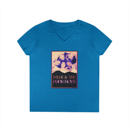Ladies' V-Neck – Vintage Band Photo Front & 40 Years of Music & Memories Back (Various Colors Available)