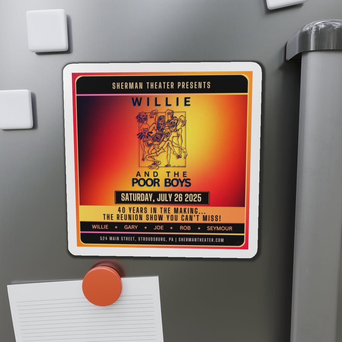 Die-Cut Magnet - Willie and The Poor Boys Reunion Show