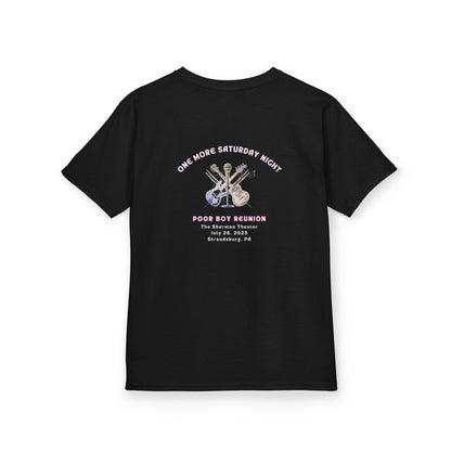 Kids Tee - "One More Saturday Night" with Instruments Artwork Back & Band Logo Front