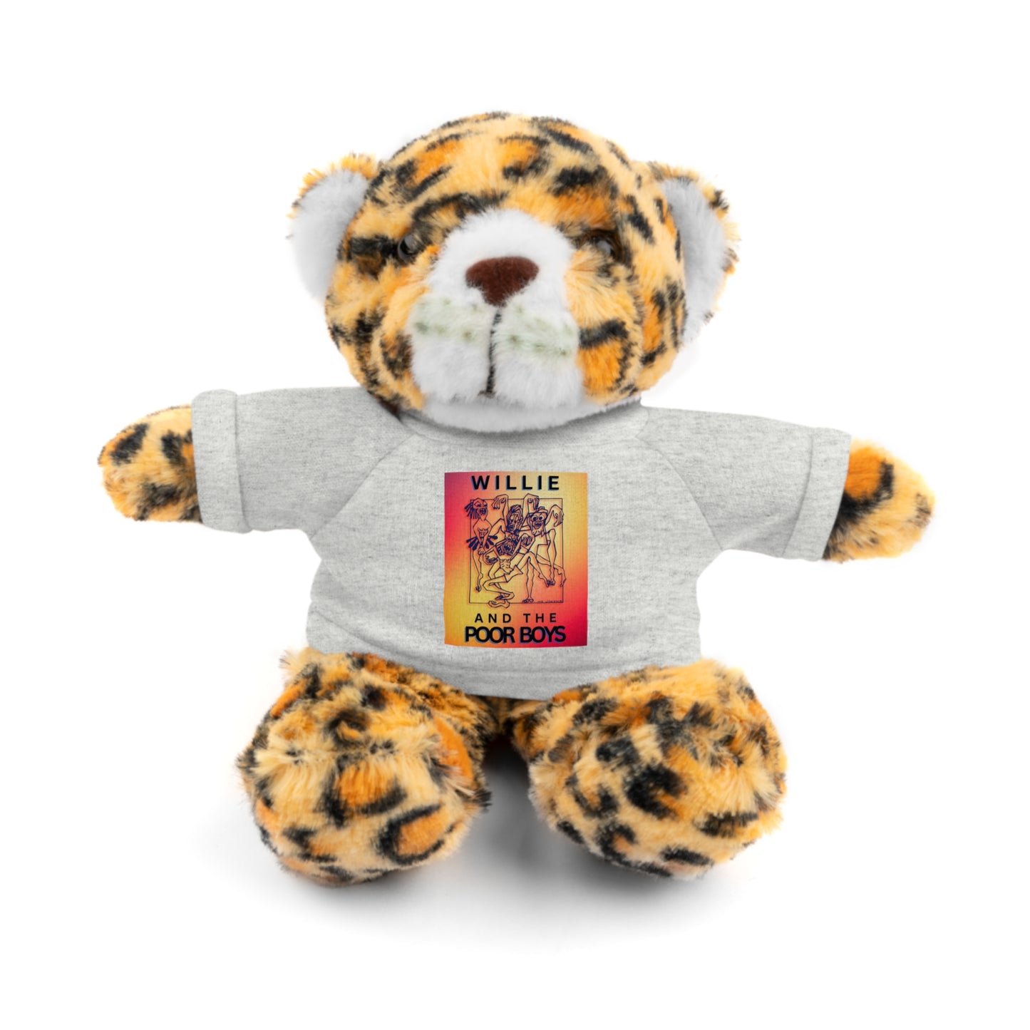Willie & The Poor Boys 8" Plush Stuffed Animal – Choose 1 of 6 with Colorful T-Shirt