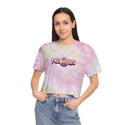 Tie Dye Crop Tee "One More Saturday Night" with Vintage Band Photo Back & Poor Boys Logo Front (3 colors available)