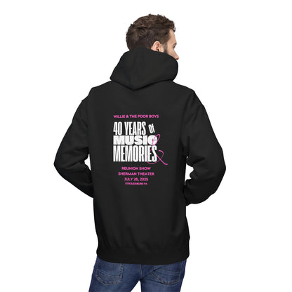 Unisex Reunion Hoodie – Poor Boys Logo Front with 40 Years of Music & Memories Back (Various Colors Available)